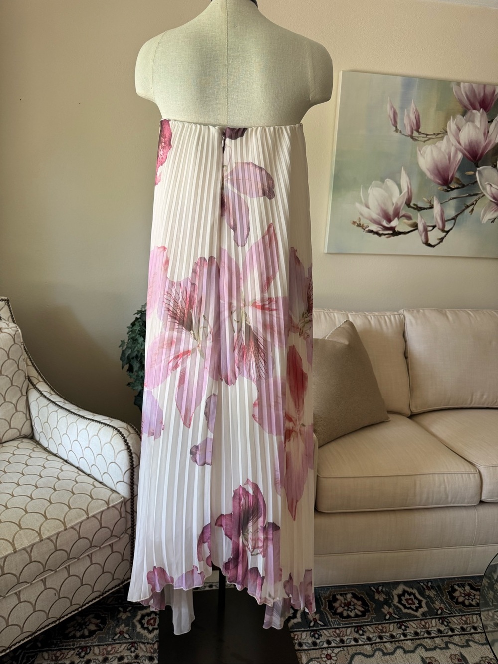 Drift Rose Pleated High-Low Maxi Dress By VICI - Picture 8 of 16